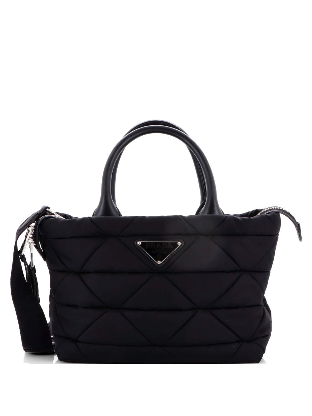 Prada Padded Tote Bag Quilted Re-Nylon with Leather Small satchel