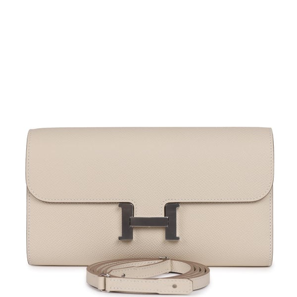 Hermes Hermes Constance Wallet To Go Craie Epsom Palladium Hardware