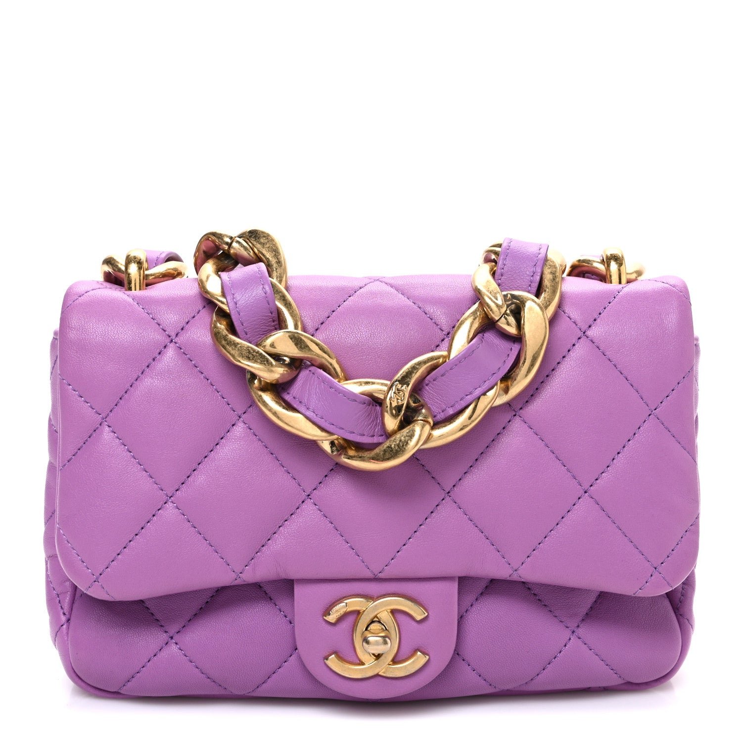 Chanel Chanel Lambskin Quilted Small CC Funky Town Flap Purple