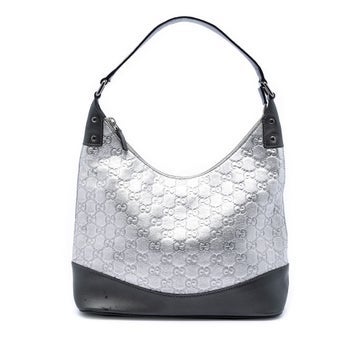 Calf Leather Metallic Guccissima Shoulder Bag