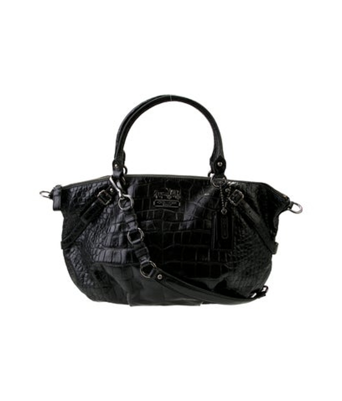 Coach Embossed Leather Top Handle Bag