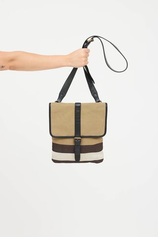 Canvas Check Messenger Bag