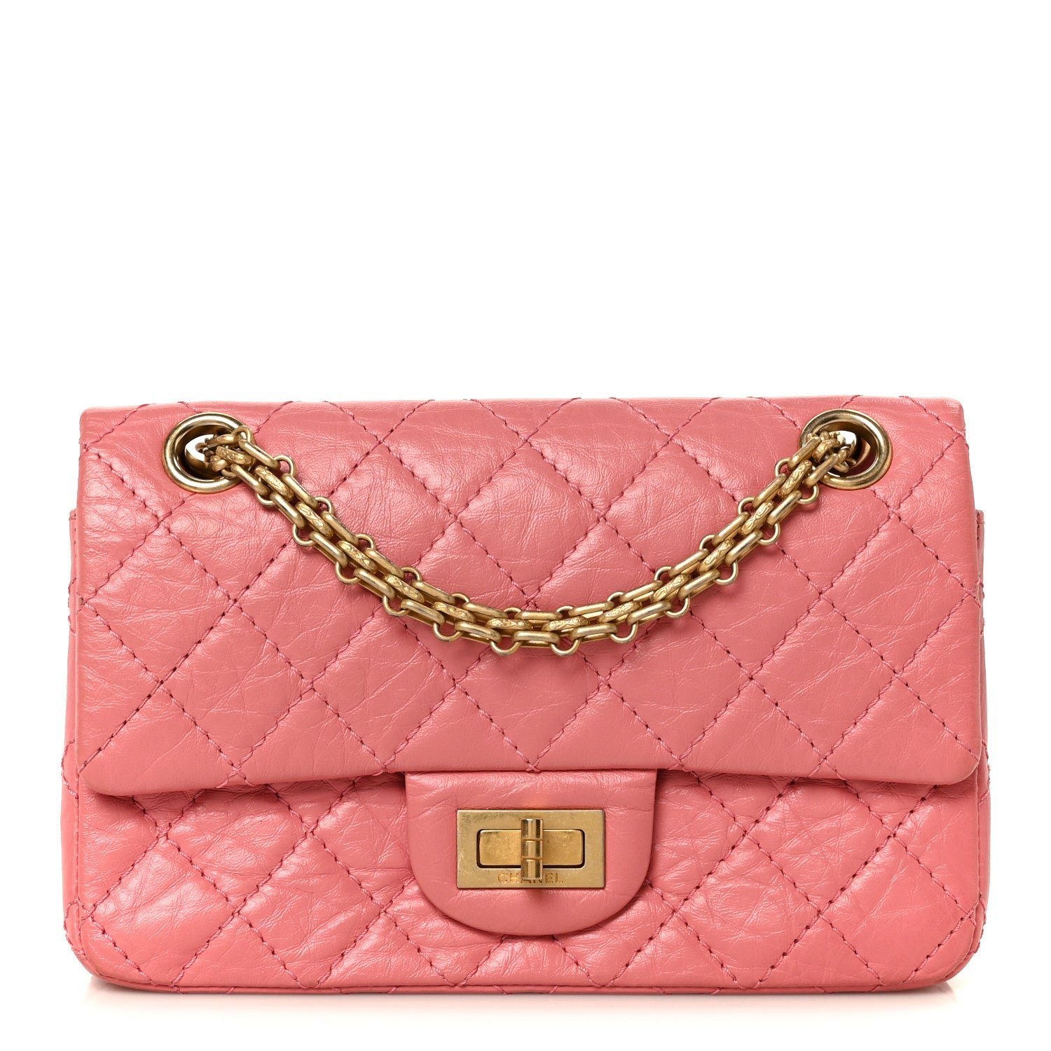 Chanel Aged Calfskin Quilted 2.55 Reissue Mini Flap Pink