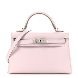 Hermes Epsom Mini Kelly Sellier 20 Mauve Pale