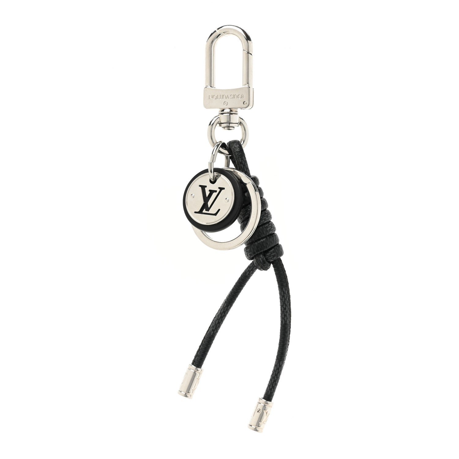 Louis Vuitton Palladium Damier Graphite Rope Bag Charm Key Holder