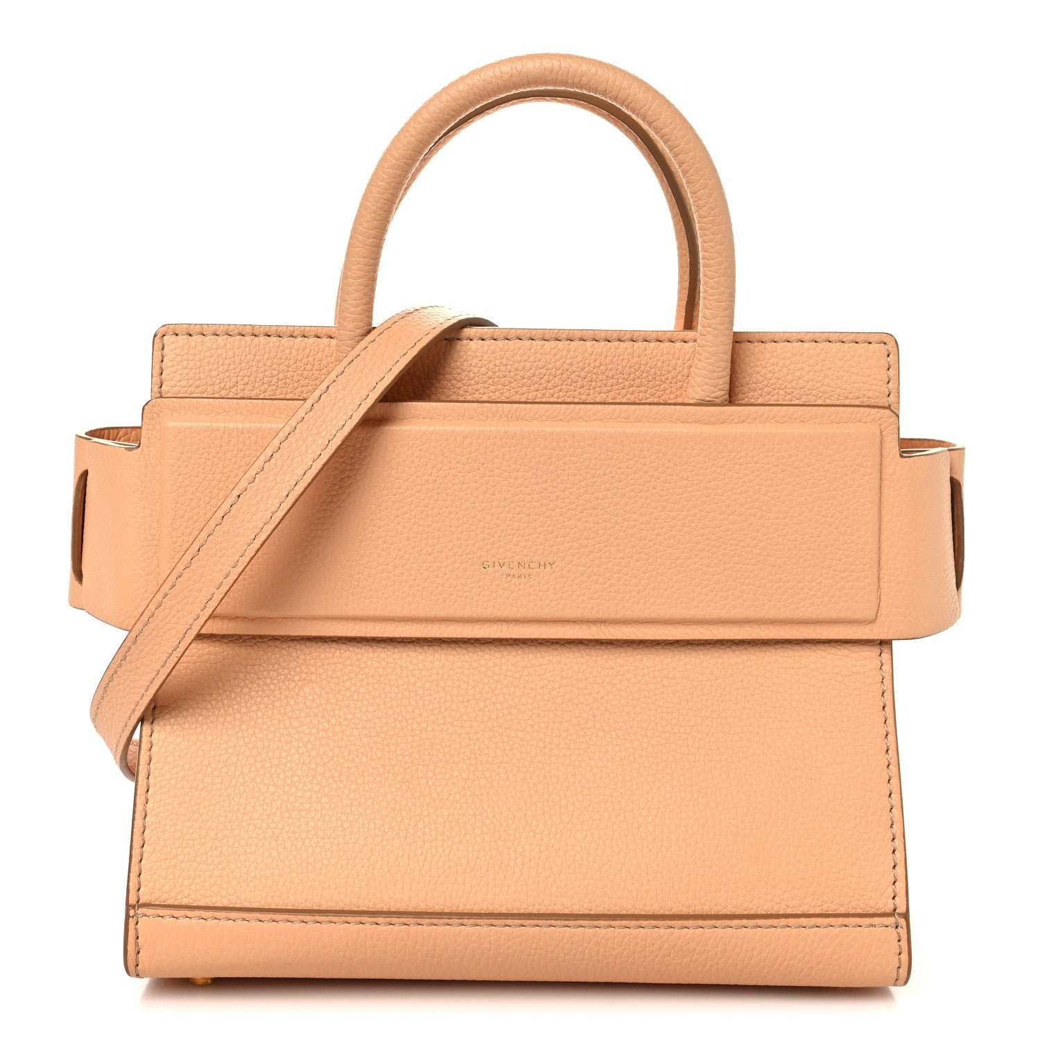 Givenchy Grained Calfskin Mini Horizon Satchel Beige