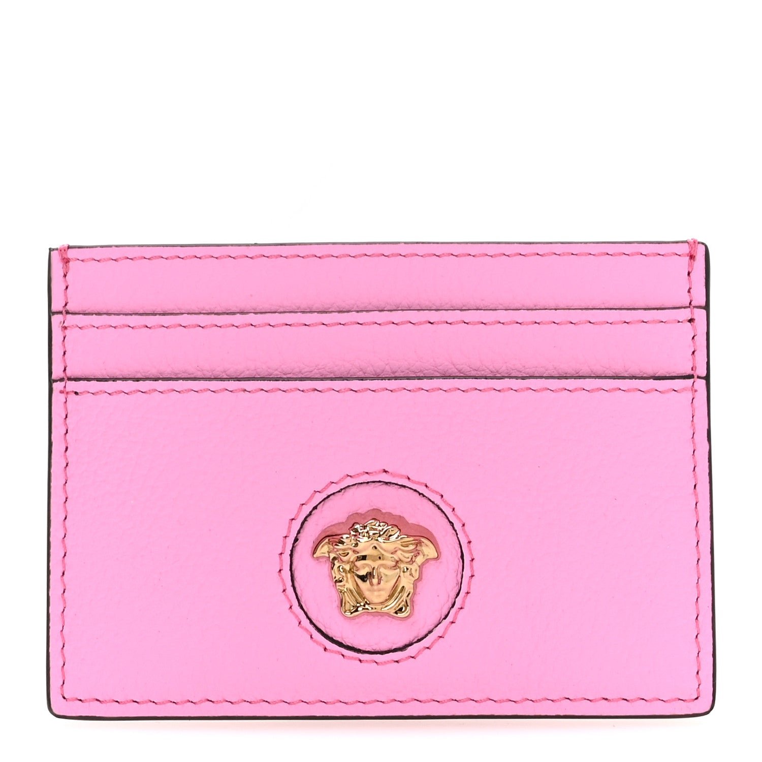 Versace Vitello Medusa Card Holder Pink Paradise