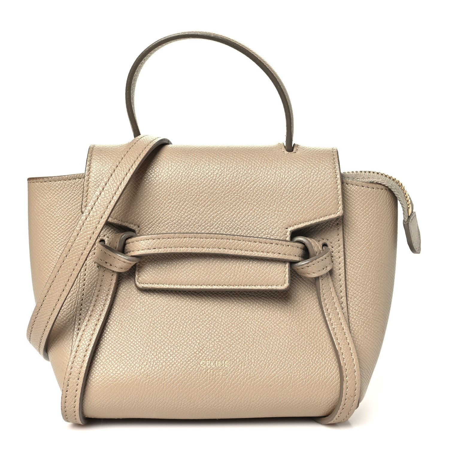 Celine Grained Calfskin Pico Belt Bag Light Taupe