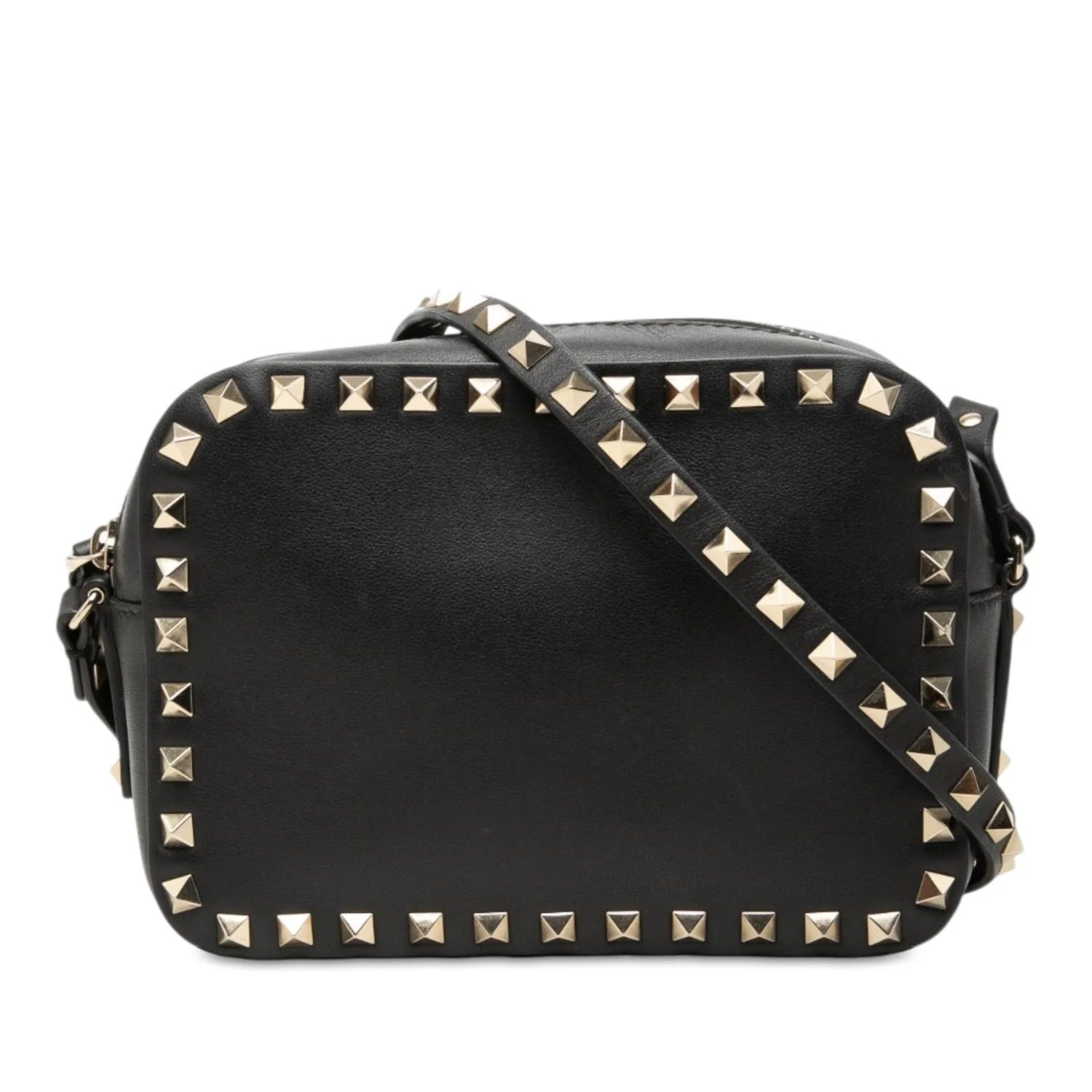 Calfskin Leather Rockstud Camera Bag