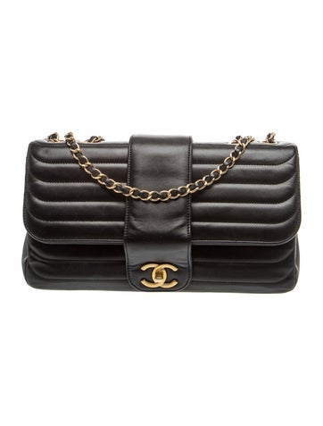 Medium Horizontal Quilt Double Flap Bag