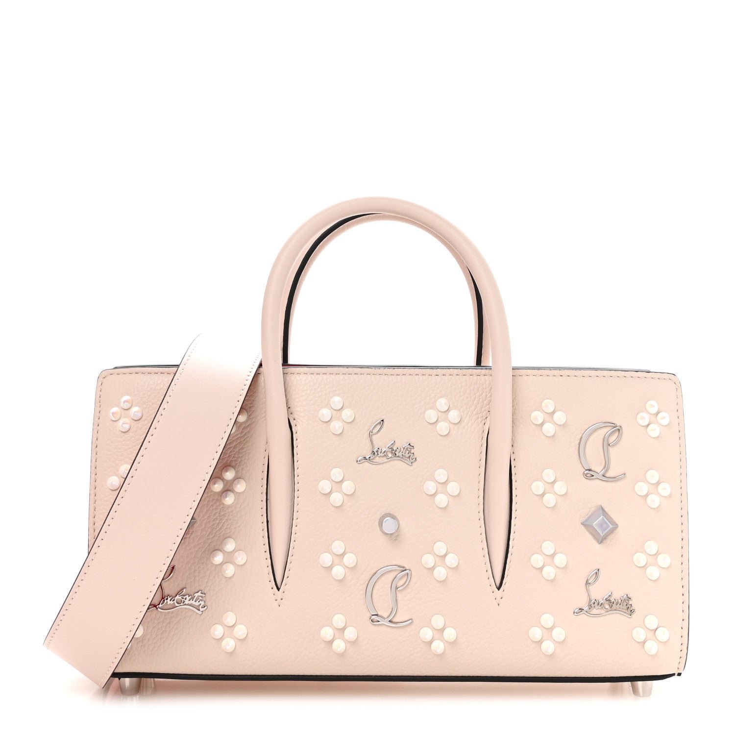 Christian Louboutin Christian Louboutin Calfskin Spikes Loubinthesky Paloma Baguette Leche