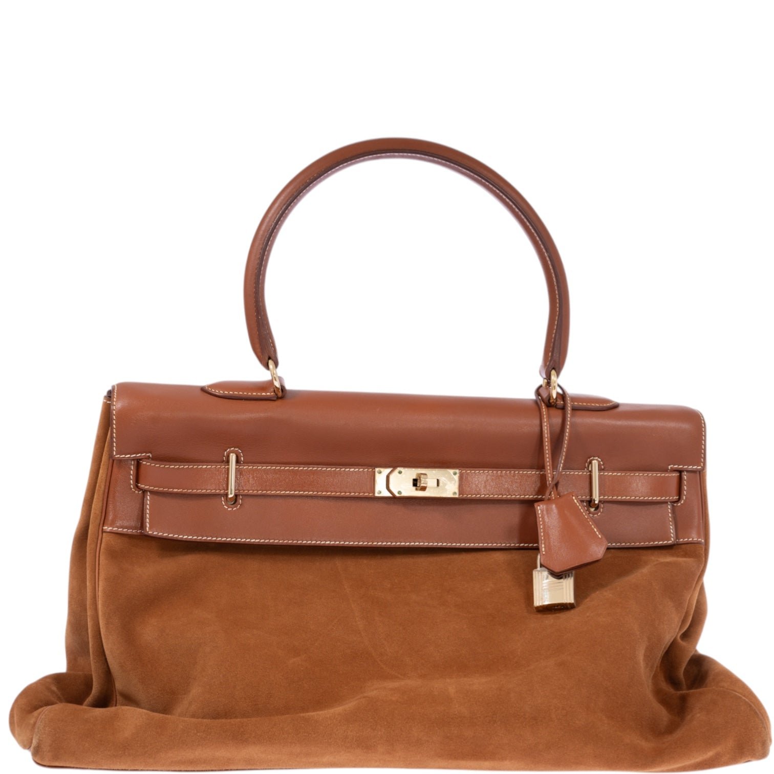 Hermes Hermès Kelly Relax 50 Gold Barenia/Grizzly Gold Hardware