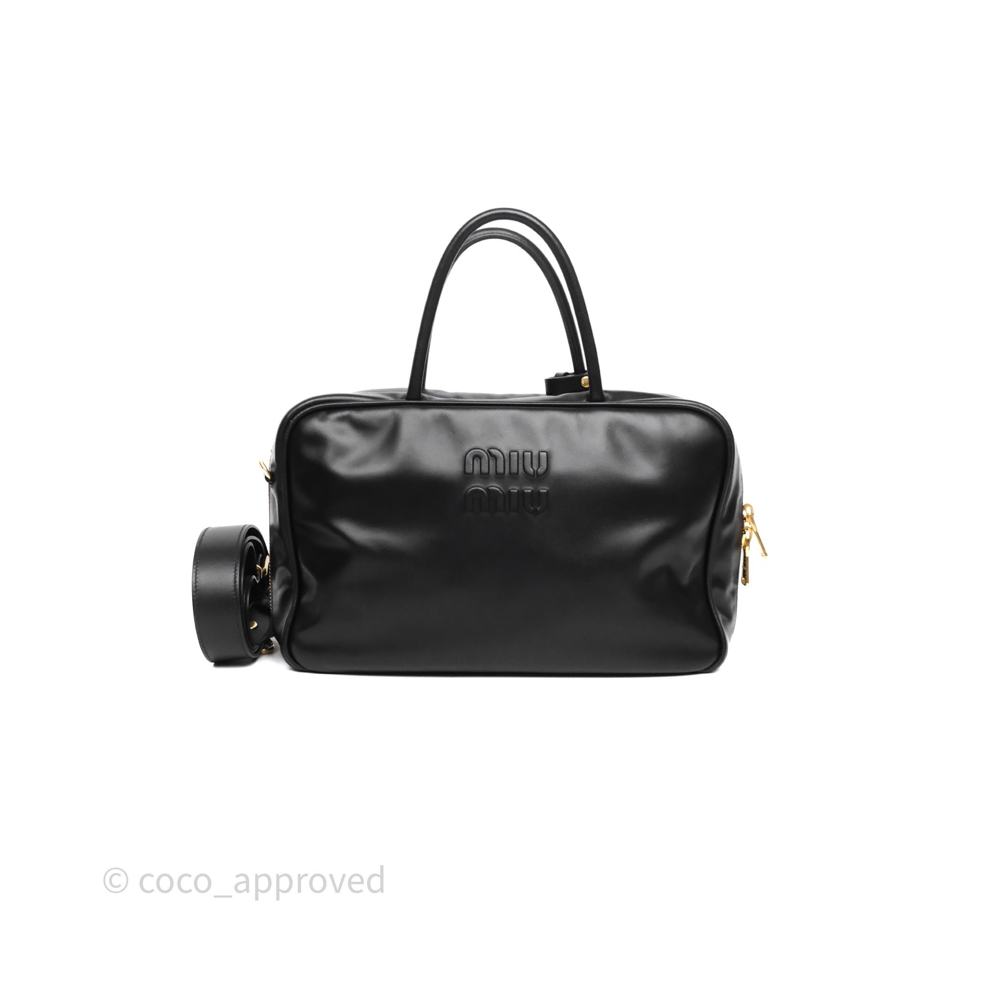 Miu Miu Miu Miu Large Beau leather Bag Black Gold Hardware
