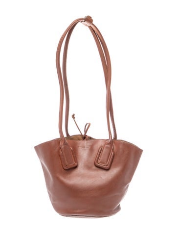 Leather Basket Tote Small
