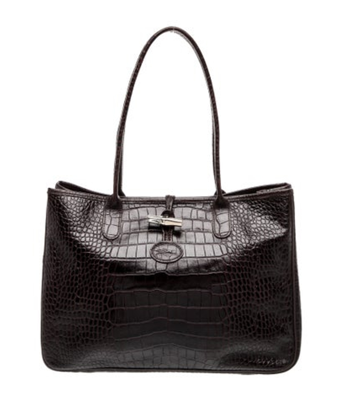Longchamp Embossed Leather Tote