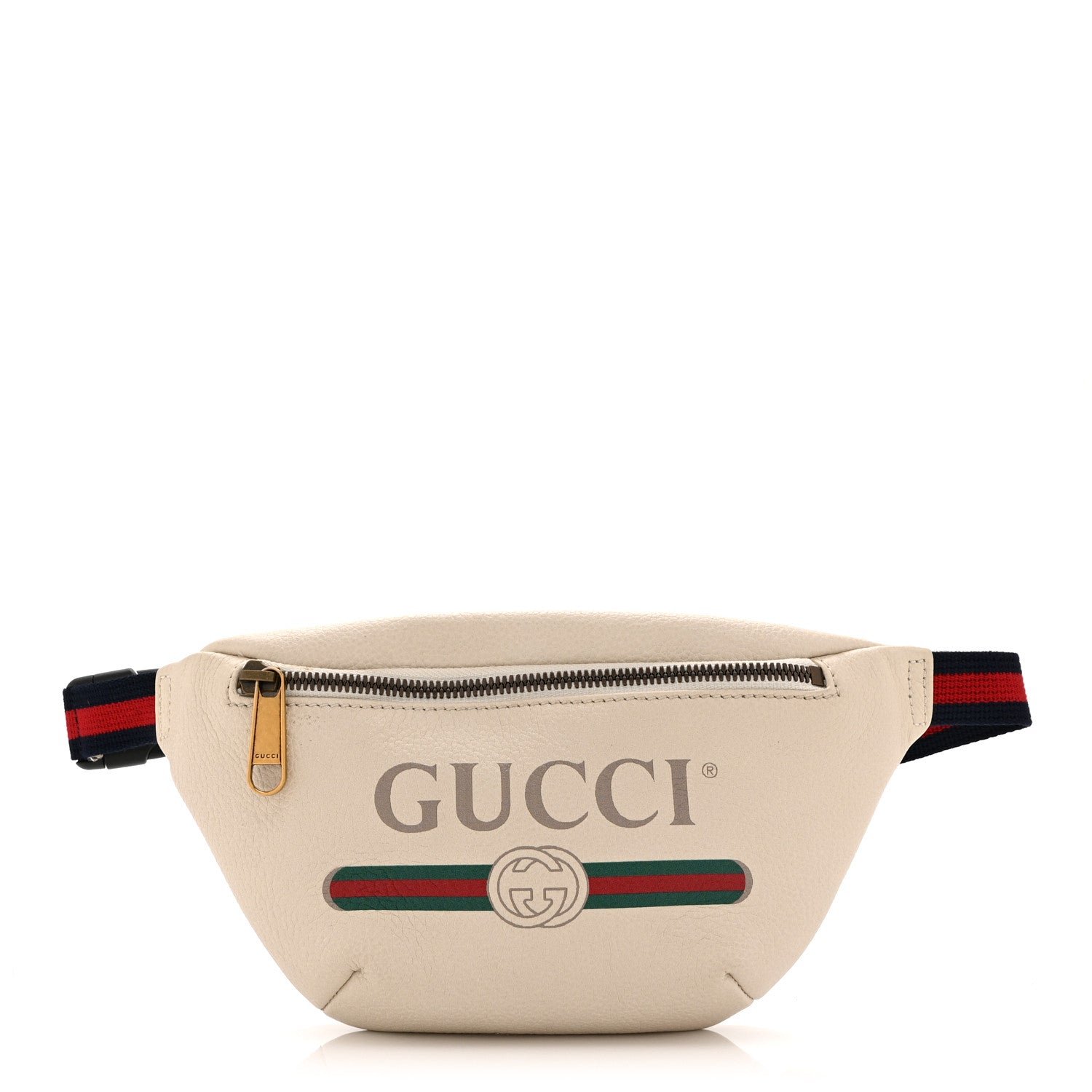 Gucci Grained Calfskin Small Logo Belt Bag White