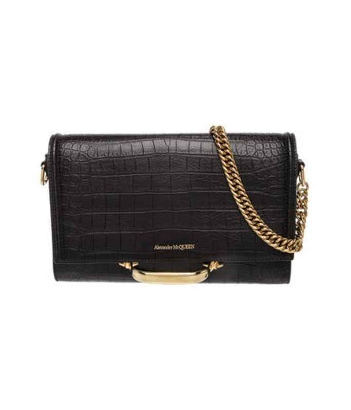 Alexander McQueen Mcqueen Embossed Leather Shoulder Bag