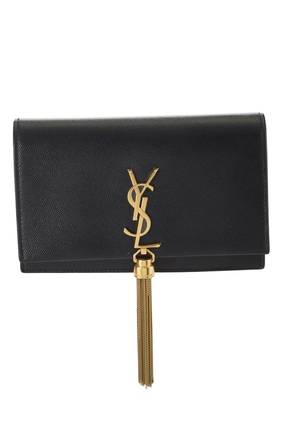 Black Grainy Kate Tassel Wallet On Chain (WOC)