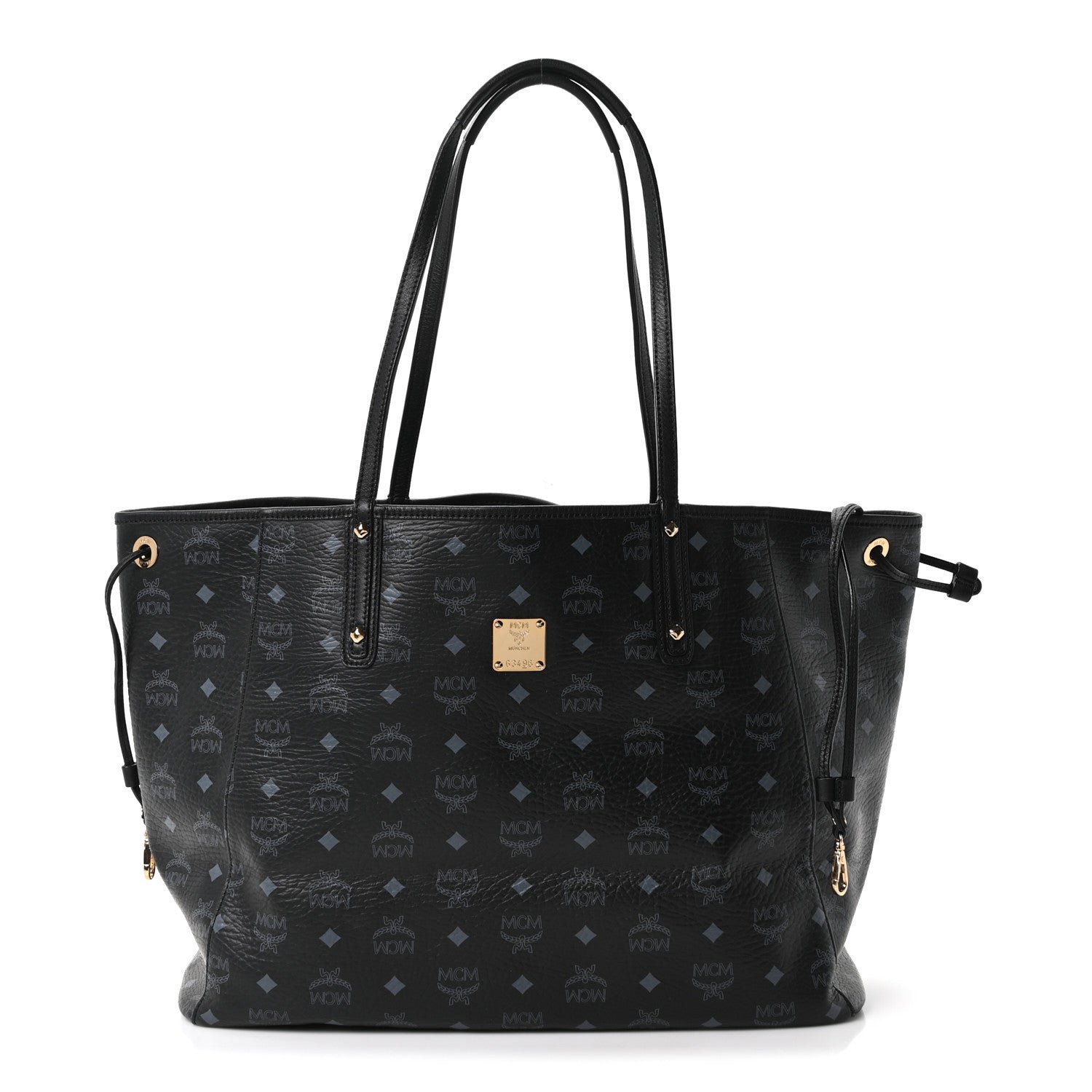 MCM Visetos Large Project Reversible Shopper Tote Black