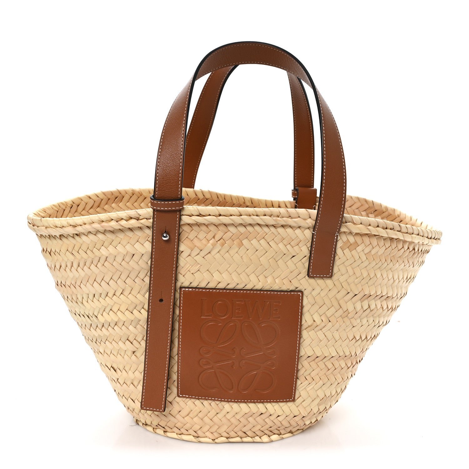 Loewe Raffia Basket Tote Bag Natural Tan