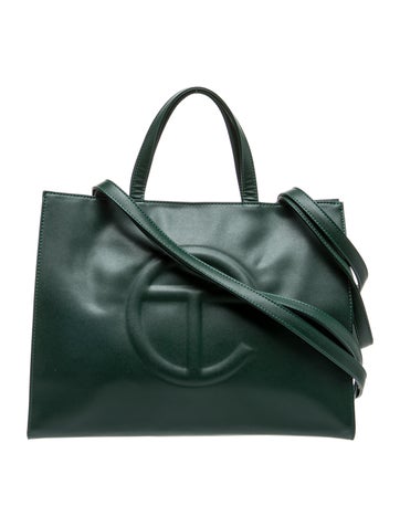 Vegan Leather Medium Dark Olive Shopping Bag Medium w/ Tags