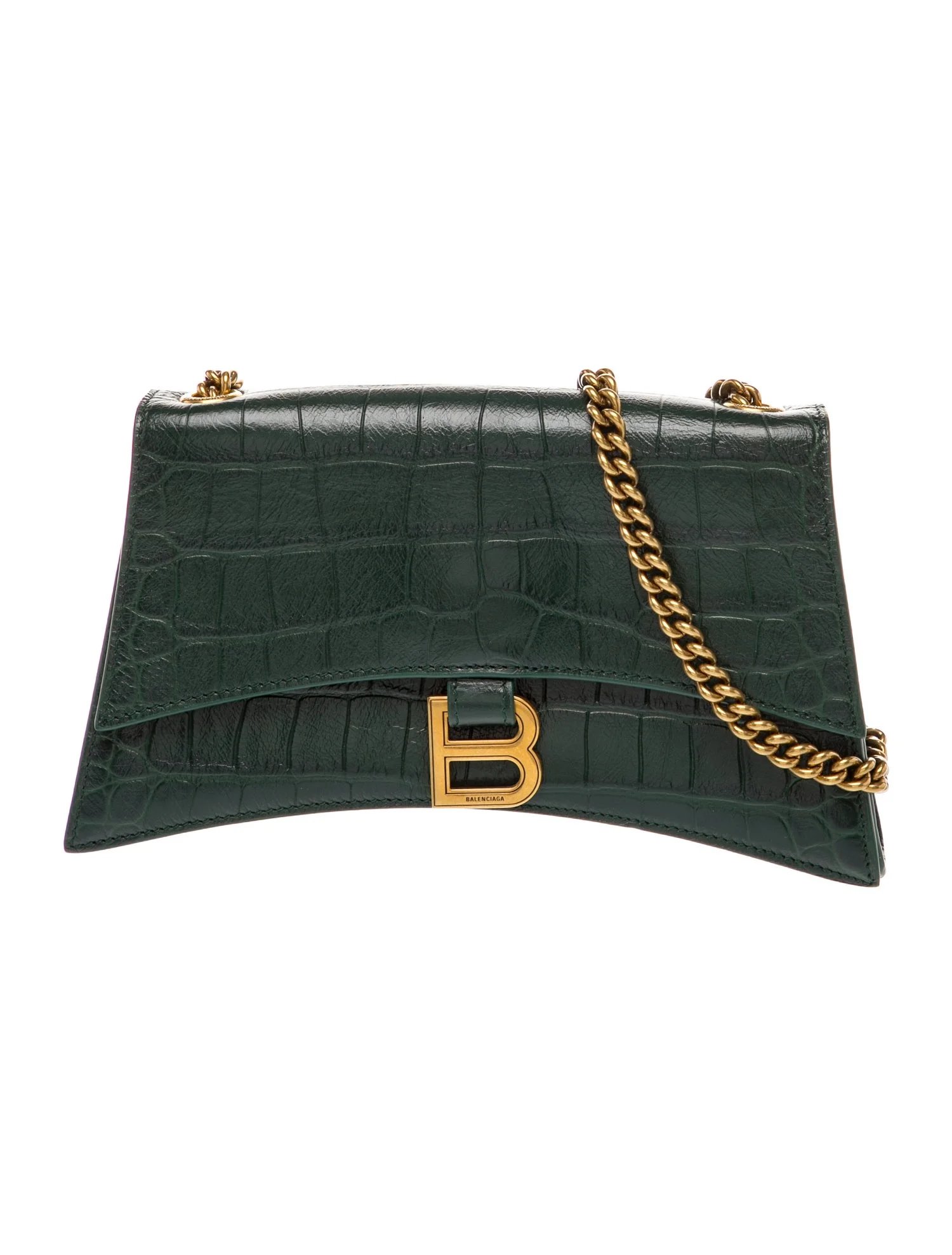 Leather Hourglass Chain Bag XS