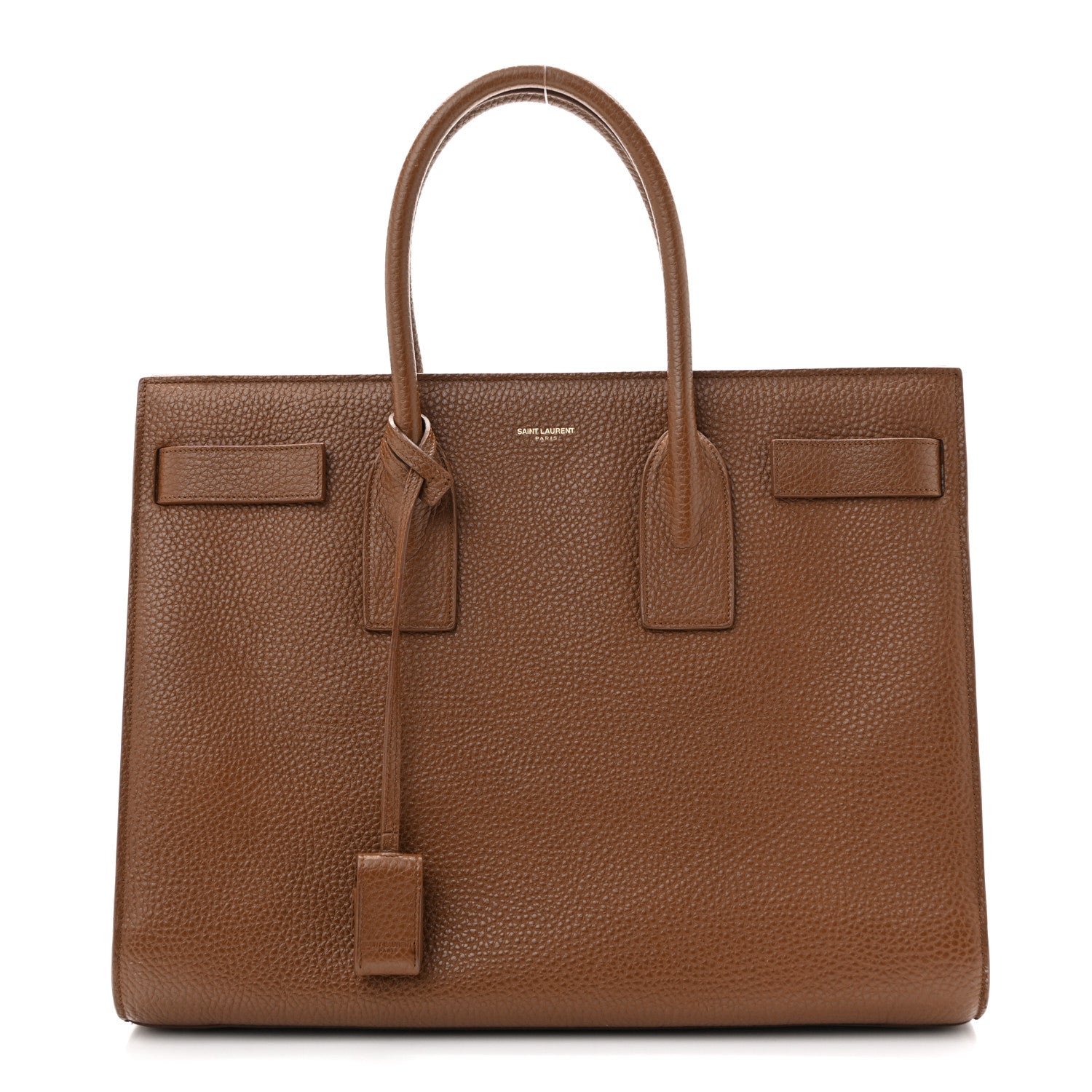 Saint Laurent Grained Calfskin Large Souple Sac De Jour Carryall Cinnamon