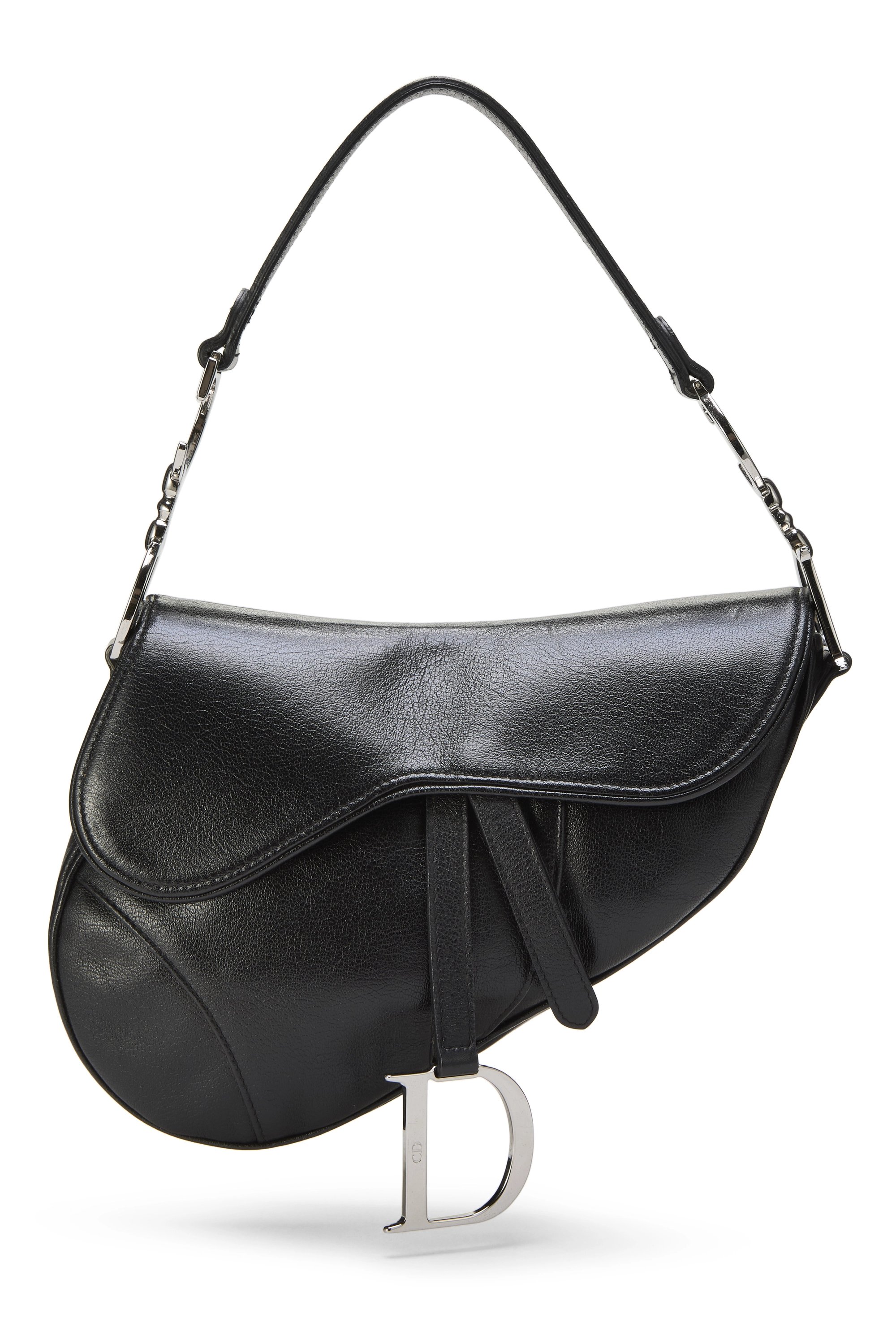 Black Leather Saddle Bag