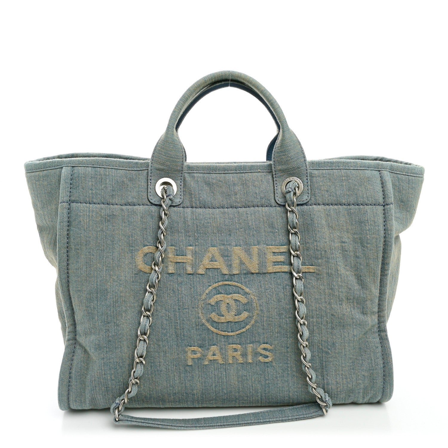 Chanel Denim Medium Deauville Tote Light Blue
