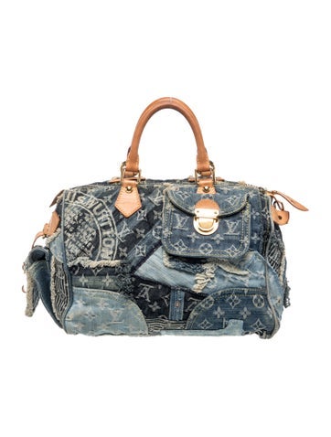 Monogram Patchwork Denim Speedy 30 Vintage