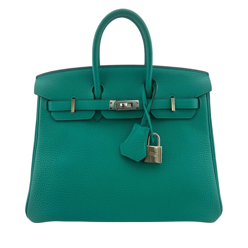 Hermes Vert Verone Togo Birkin 25 Palladium Hardware, 2019