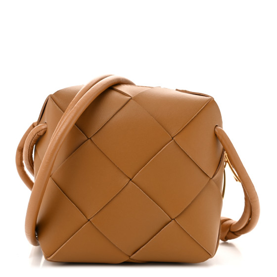 Bottega Veneta Lambskin Maxi Intrecciato Mini Cassette Camera Bag Acorn