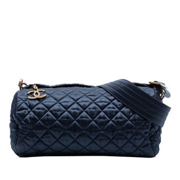 Nylon CC Quilted Nylon Crystal Barrel Crossbody