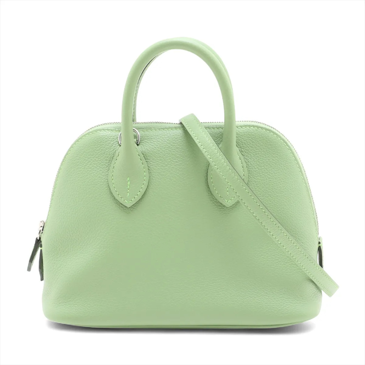 Hermès Bolide 1923 Mini 18 Evercolor Vale cricket Silver Metal Fittings