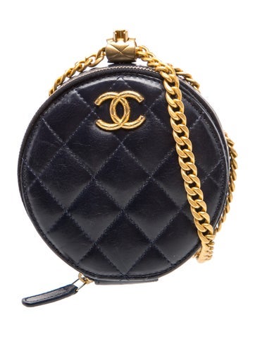 Pillow Crush Round Clutch w/ Chain
