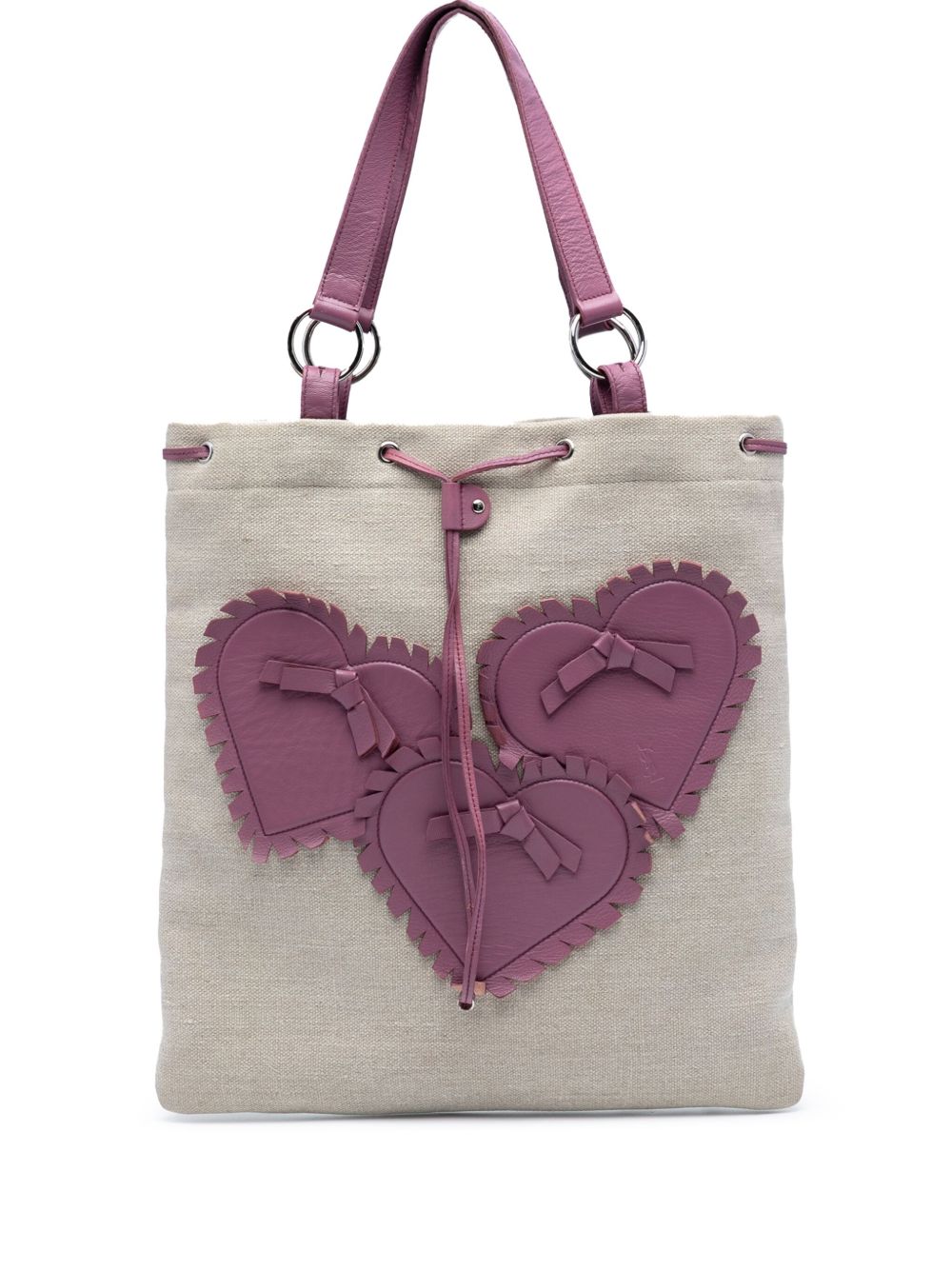 2000-2012 Canvas Fringed Heart Applique tote bag