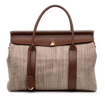 Toile Herringbone and Leather Loom L