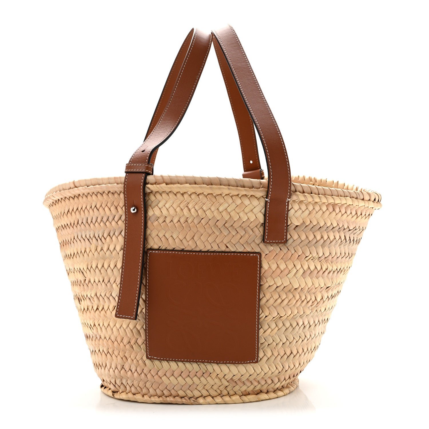 Loewe Raffia Basket Tote Bag Natural Tan