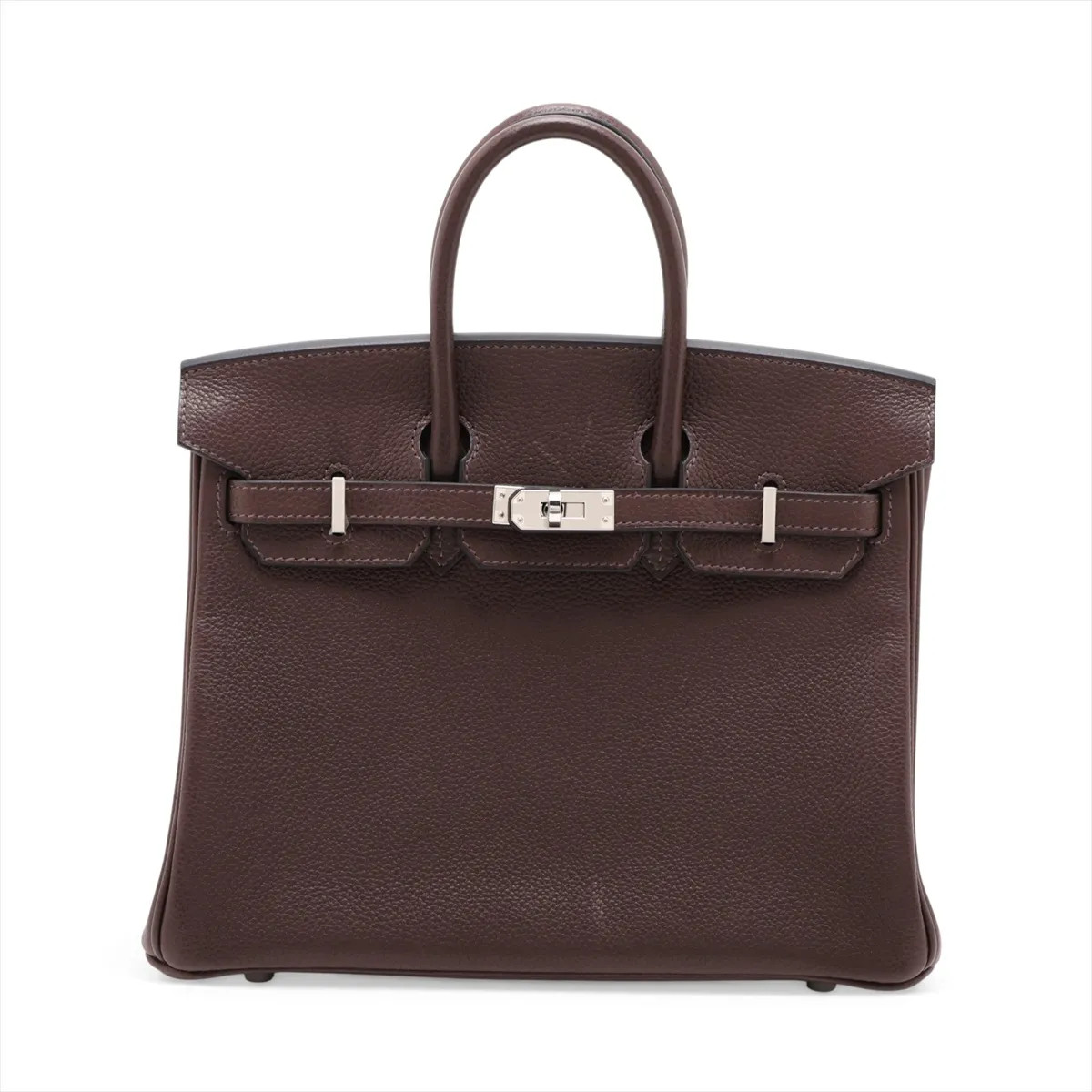 Hermès Birkin 25 Le Tournay Veau Barenia Faubourg Ebène Silver Metal Fittings G: