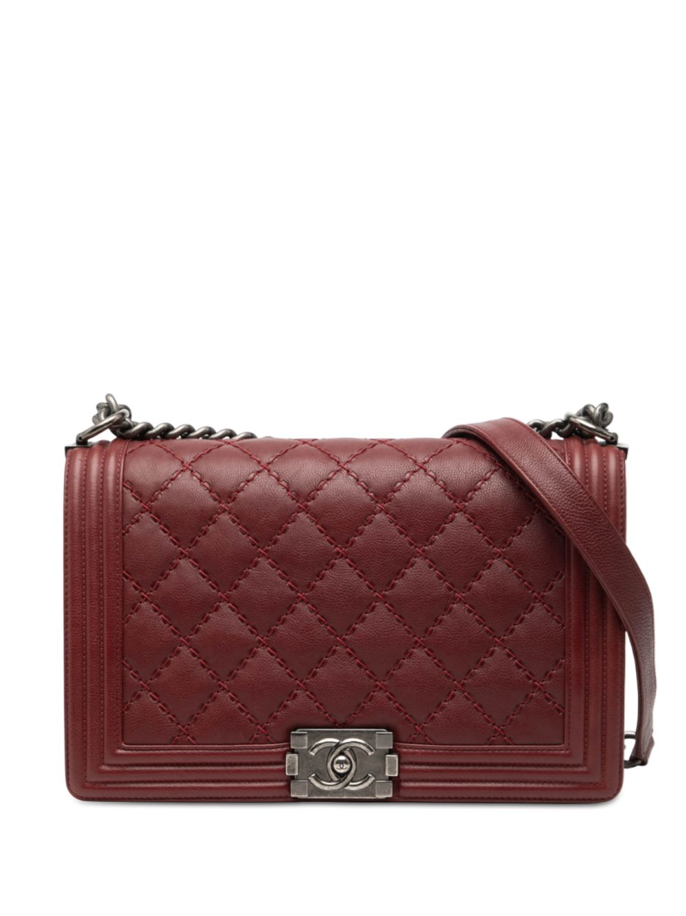 2015-2016 Medium Quilted Lambskin Double Stitch Boy Flap shoulder bag