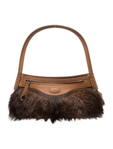 Faux Fur Top Handle Bag Vintage