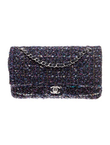 Classic Medium Tweed Double Flap Bag