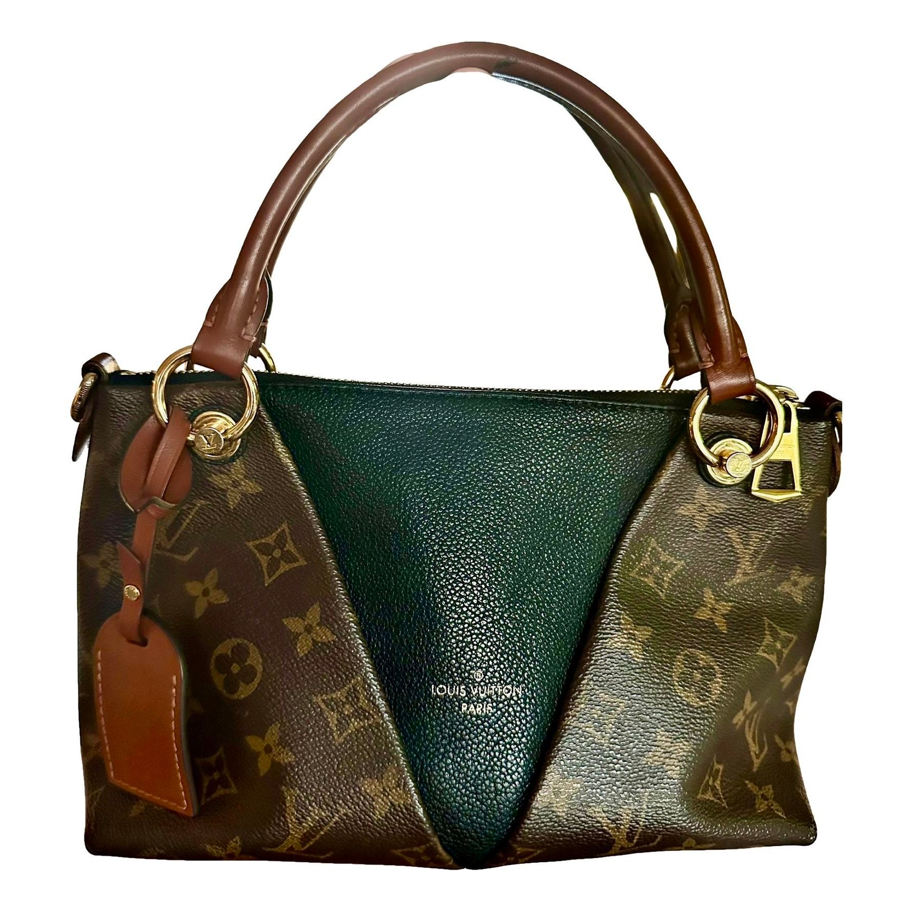 Tote V leather handbag