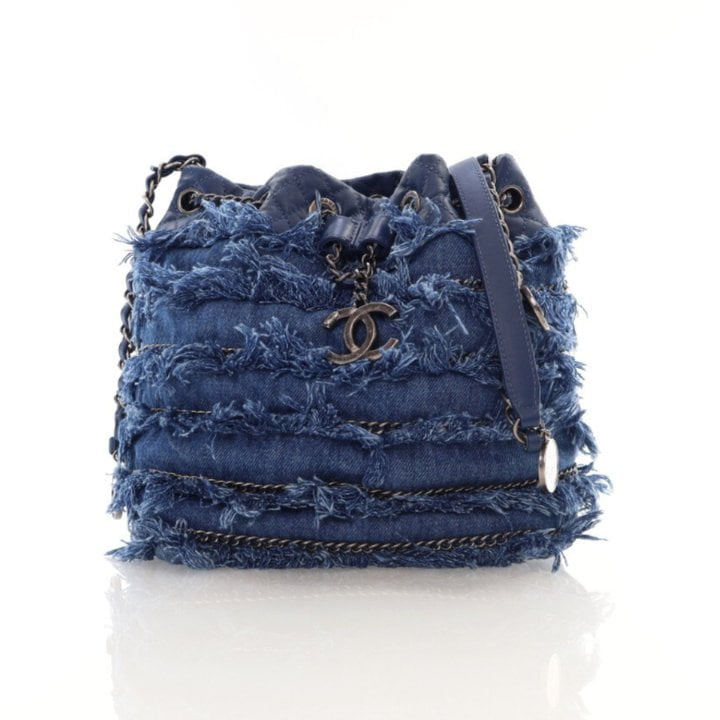 Chanel Fringe Denim Paris-Salzburg Edelweiss Bucket Bag