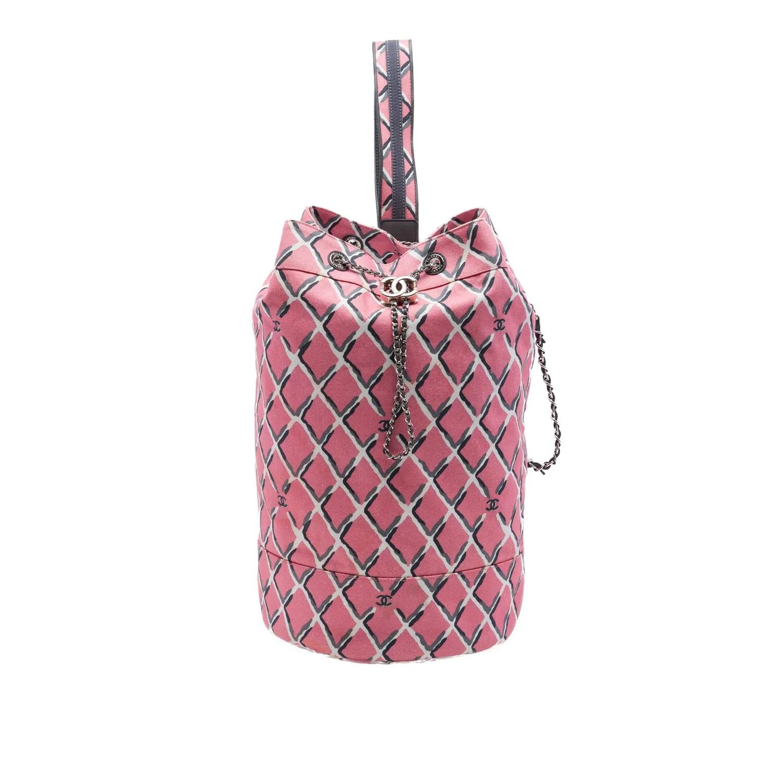 Printed Canvas Coco Beach Drawstring Sling Bag
