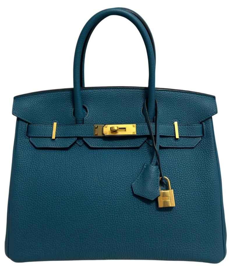 Hermes Bleu Colvert Togo Birkin 30 Gold Hardware, 2016