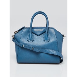 Givenchy Givenchy Blue Sugar Goatskin Leather Mini Antigona Bag