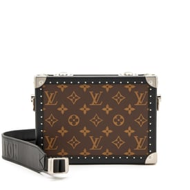 Louis Vuitton Monogram Massacar Canvas Clutch Box Bag Silver Hardware, 2020