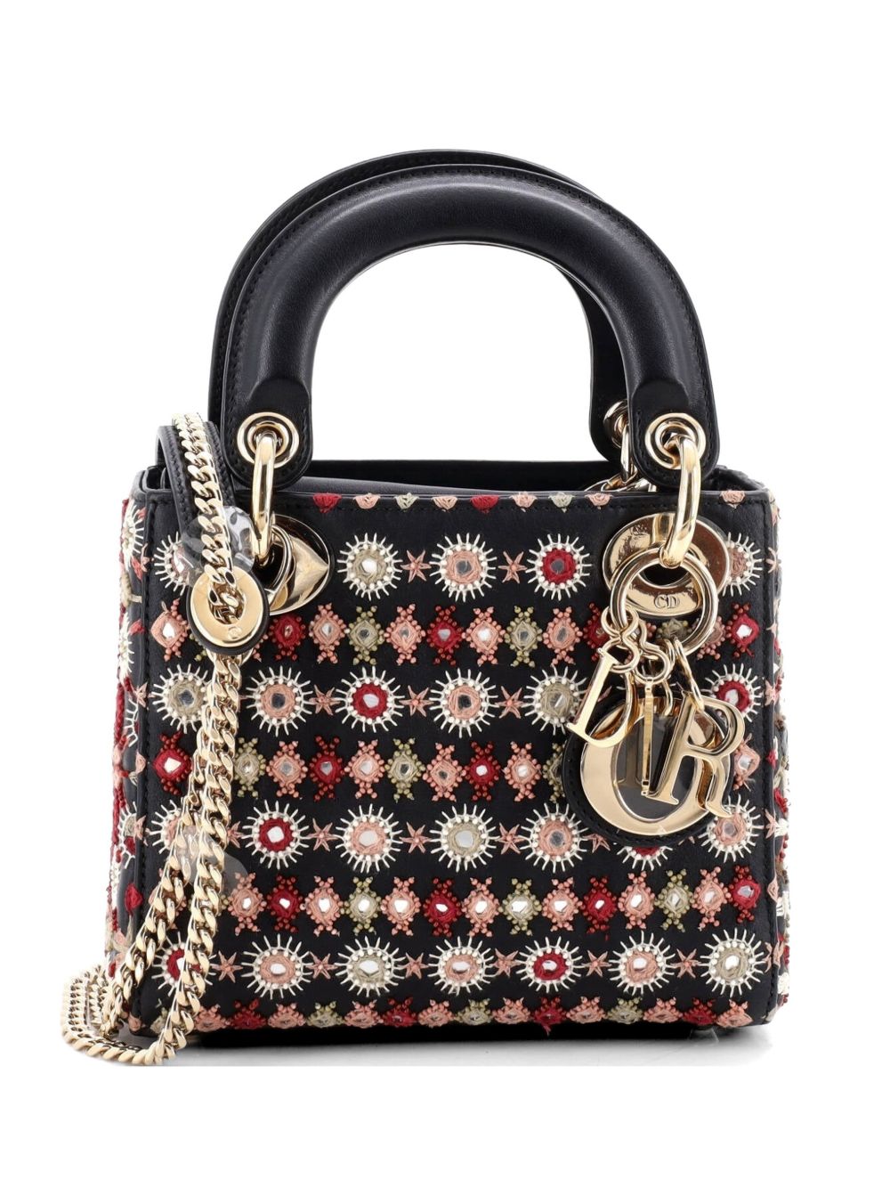 Lady Dior Chain Bag Embroidered Calfskin Mini satchel