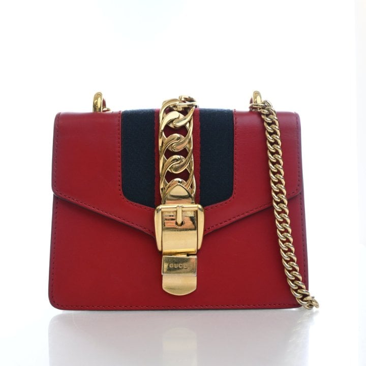 Gucci Mini Calfskin Sylvie Chain Shoulder Bag